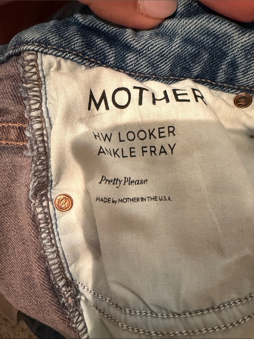 Mother high waisted looker ankle fray size 26 in the wash pretty please - Picture 2 of 7